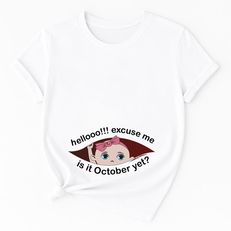 Matching Family Outfits Women' Hello Excuse Me October T-Shirt - White