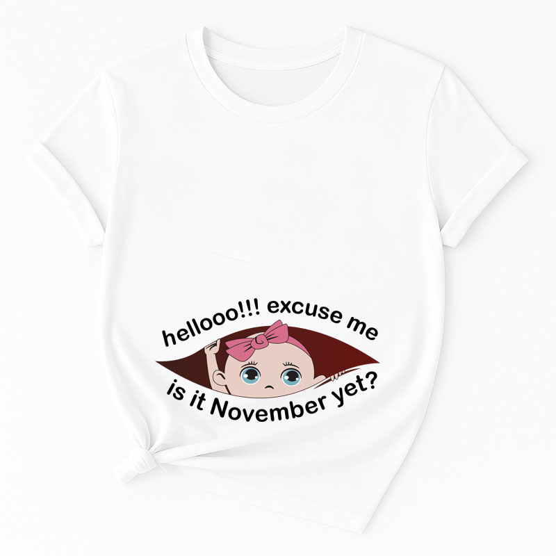 Matching Family Outfits Women' Hello Excuse Me November T-Shirt - White