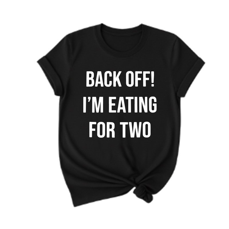 Matching Family Outfits Women' Back Off I Am Eating T-Shirt - Black