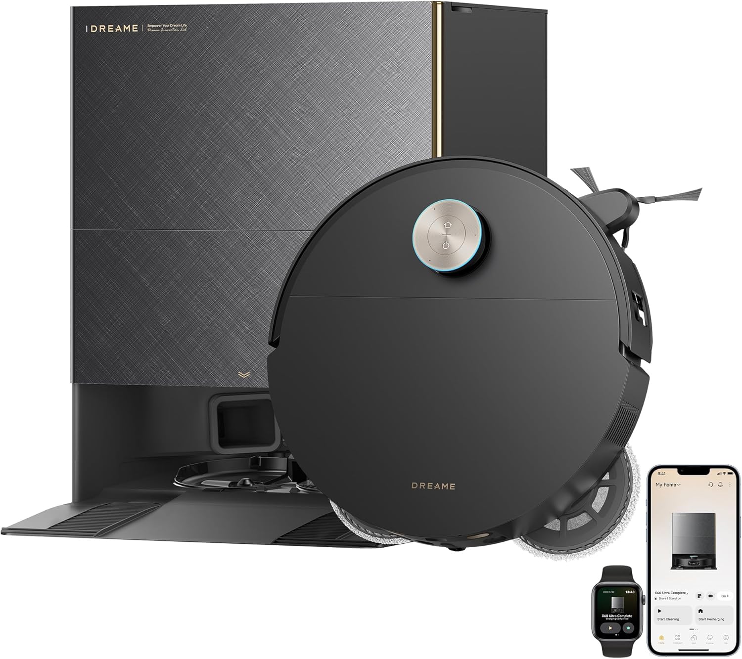 Dreame X60 Ultra Complete Robot Vacuum Cleaner With Mop Black - RLX87DE