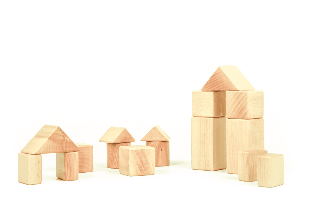 إديو فن - مكعبات تركيب خشبية صغيرة - 16 قطعة