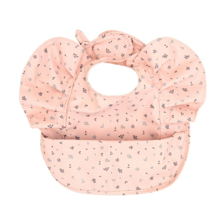 All4ella - Recycled Frills Bib - Leaves - Pink