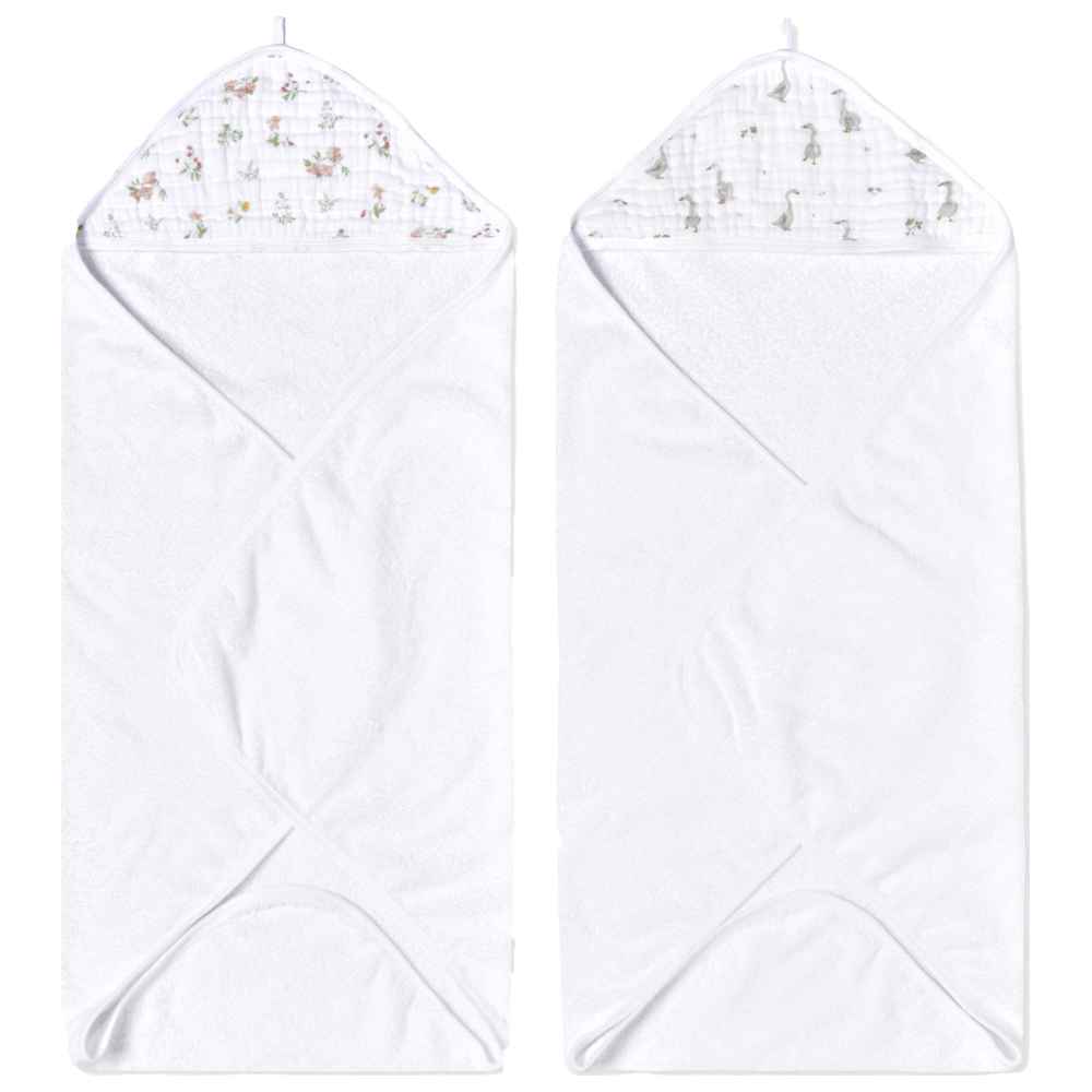 Aden + Anais - Essentials Hooded Towel - Dino Jungle - Pack of 2