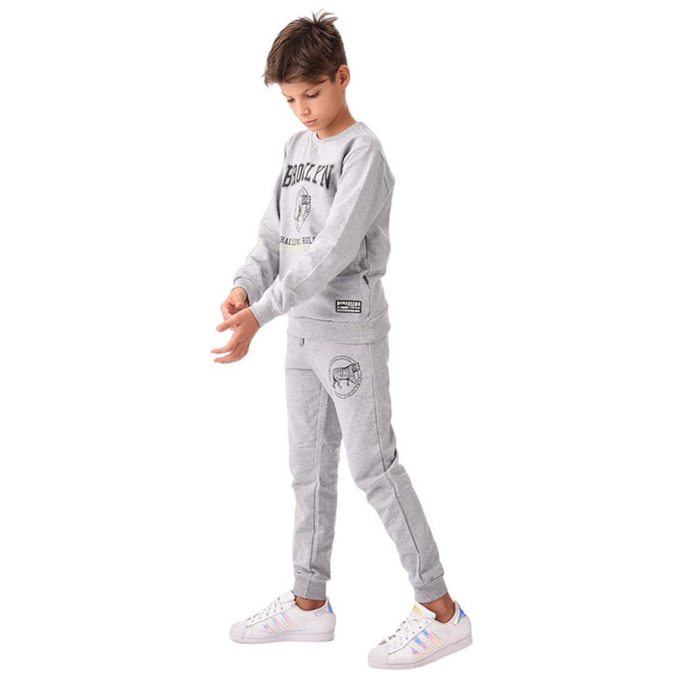 Urbasy - 2pc-Set - Cotton Sweatshirt With Joggers - Grey