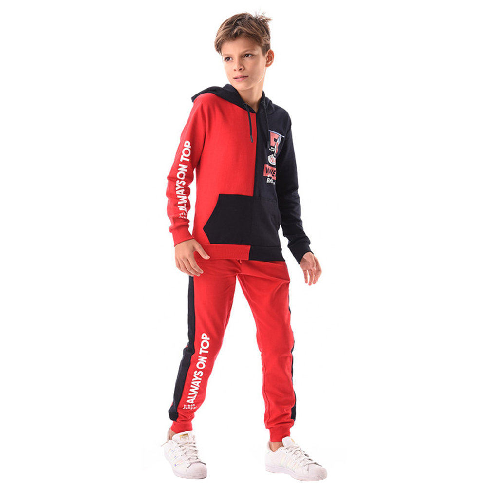 Urbasy - 2pc-Set - Full Sleeves Sweatjacket With Joggers - Red