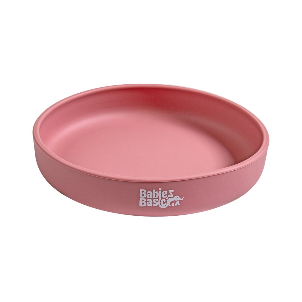 Babies Basic Baby Feeding Silicone Plate With Suction - Pink