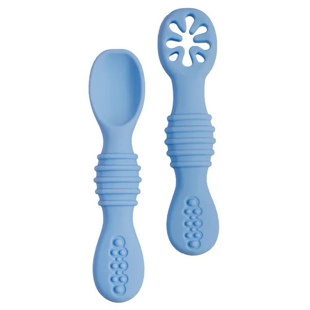Babies Basic First Stage Training Spoon & Masher Set - Sky Blue - 2 Pcs