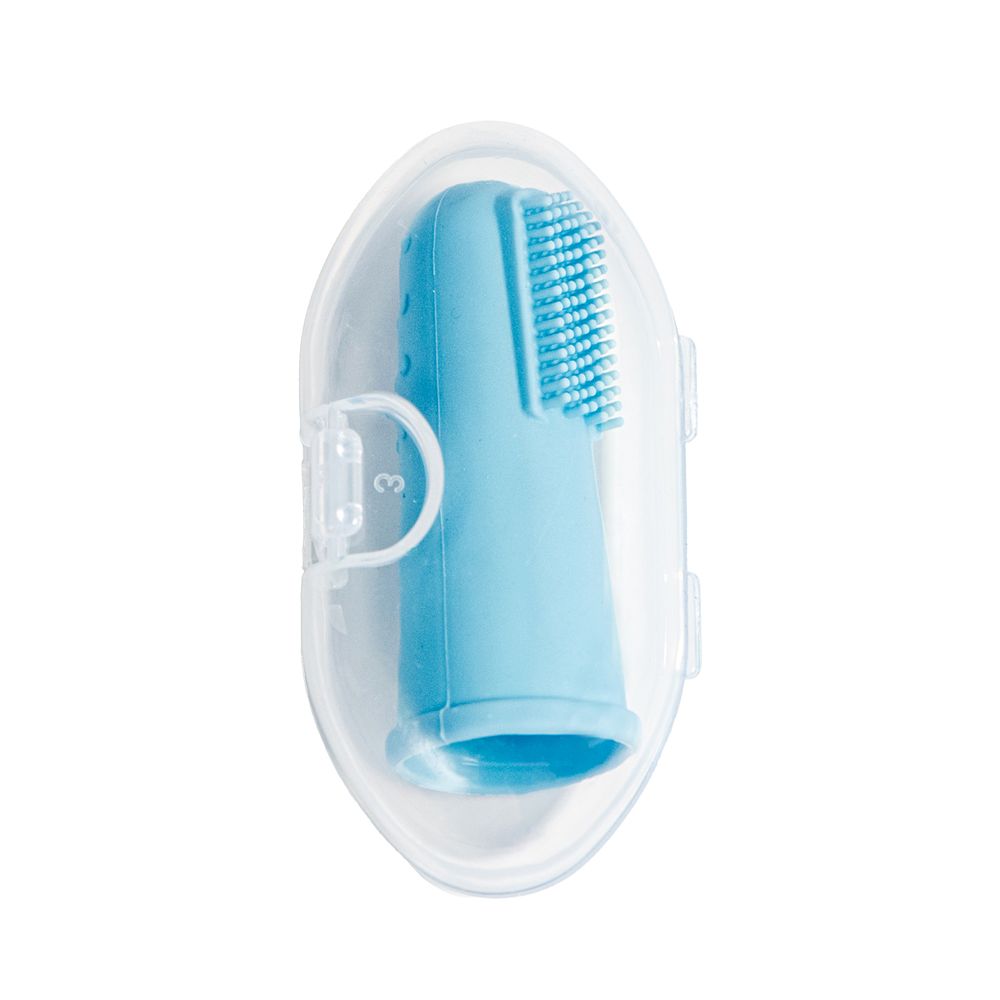 Babies Basic - Baby Finger Toothbrush With Travel Case - Sky Blue