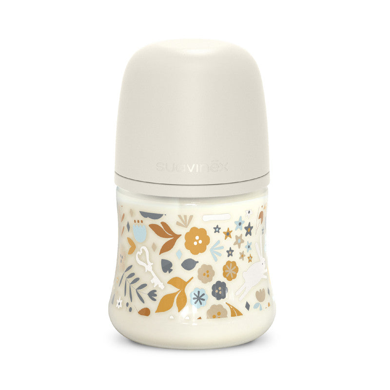 Suavinex - Polyamide Baby Bottle with Thick-Flow Nipple Teat 0M+ 150ml- Grey