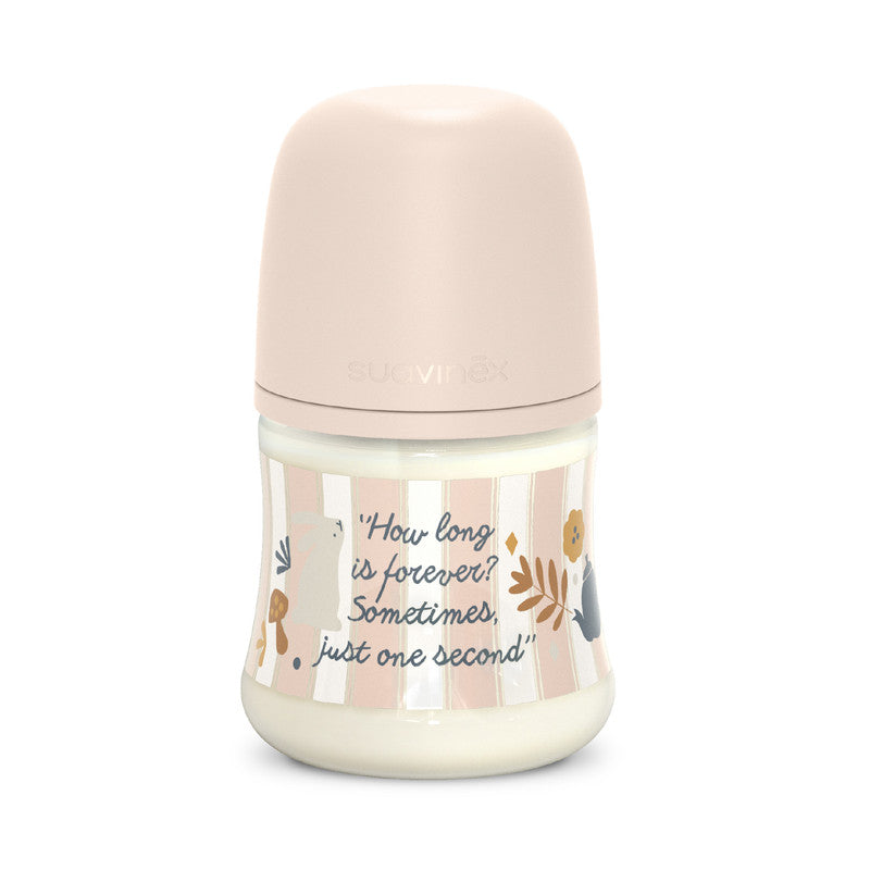 Suavinex - Polyamide Baby Bottle with Slow-Flow Nipple Teat 0M+ 150ml - Pink