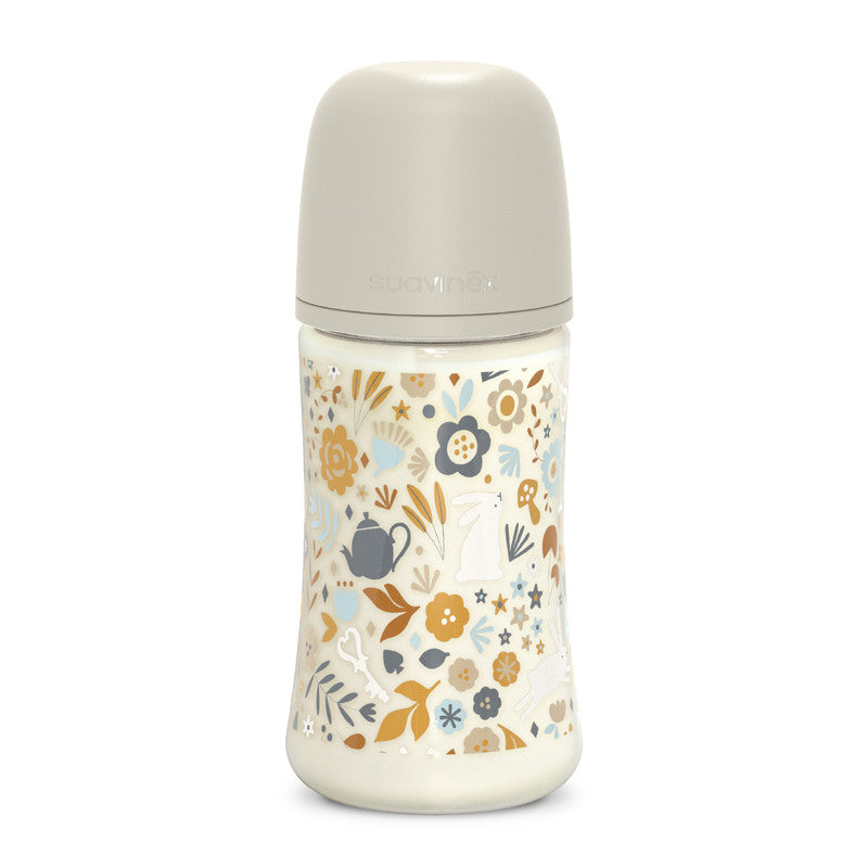Suavinex - Polyamide Baby Bottle with Thick-Flow Nipple Teat  3M+ 270ml - Grey