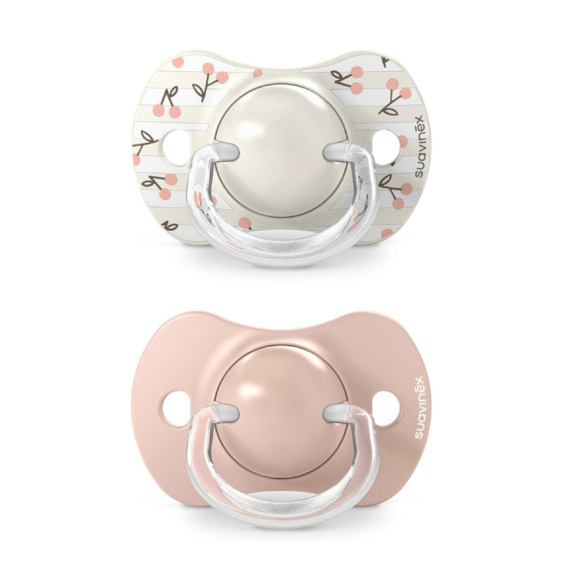 Suavinex - Silicone Teat Pacifier - 0-6M - Birdies Pink - 2 Pc Set