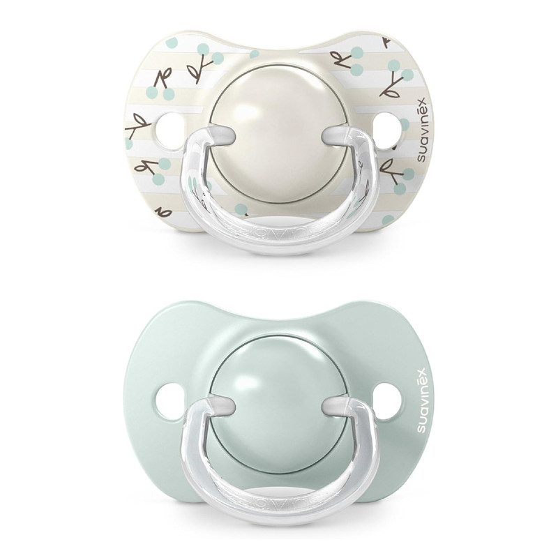 Suavinex - Silicone Teat Pacifier - 0-6M - Birdies Green - 2 Pc Set