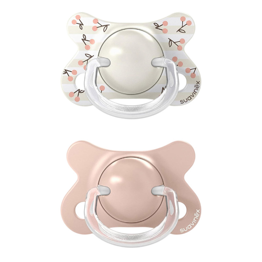 Suavinex - Cherries Silicone Mini Pacifier - 0-2M - 2 Pc Set