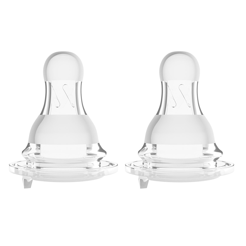 Farlin Crystal Clear Standard Neck Anti-Colic Silicone Nipple - 2 Pc Set