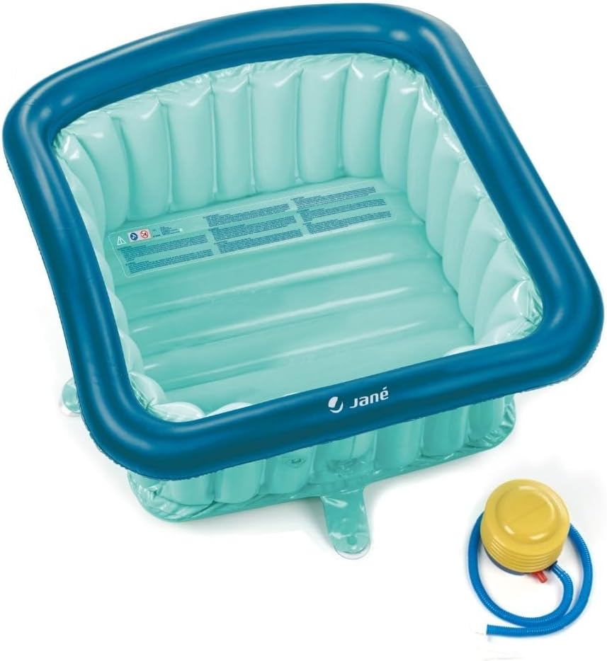 Jane - Square Inflatable Baby Bathtub With Air Pump - Blue - 70 L