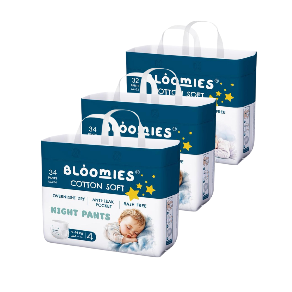 Bloomies - Night Pants - Size 4 - 9-14 kg - 102 Pcs