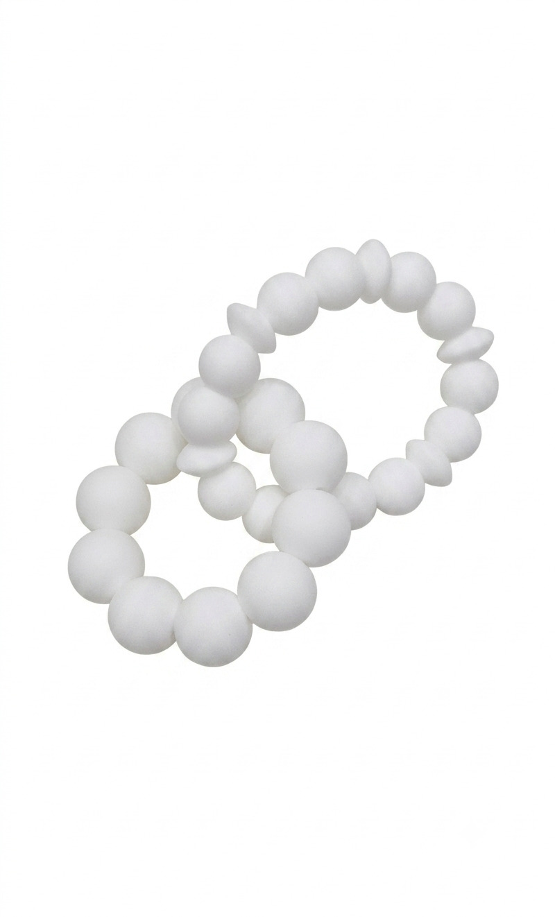Maxims - Silicone Duo Teether Ring - White