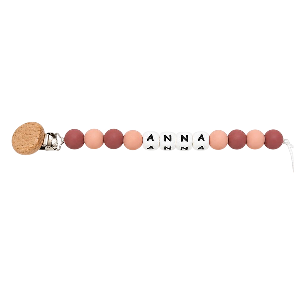 Maxims Baby Store - Personalized Terracotta Meadow Silicone Pacifier Clip