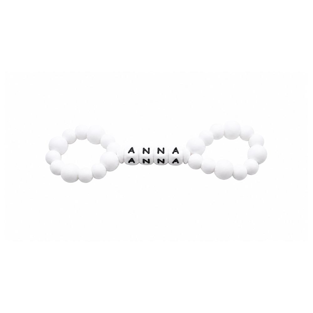 Maxims - Personalized The Infinity Silicone Bead Teether - White