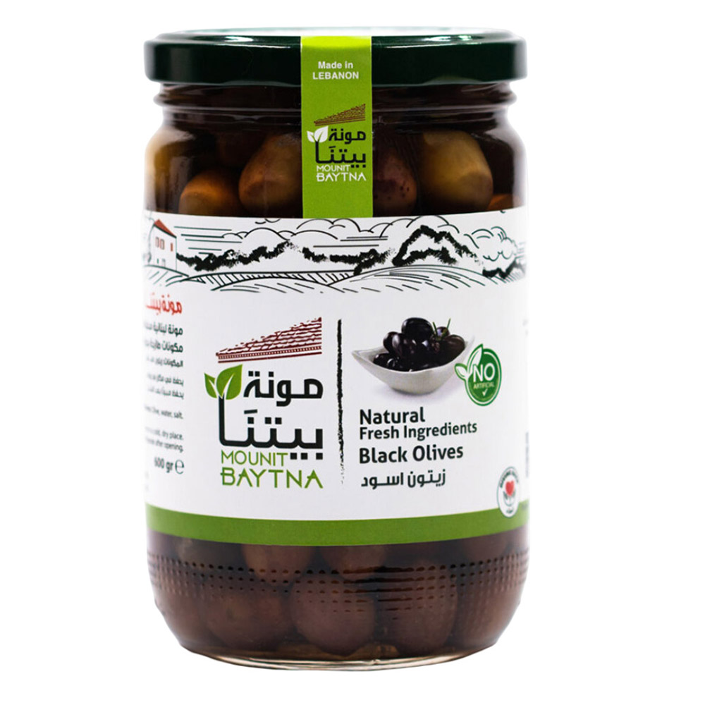 Mounit Baytna - Black Olives In Water - 600 gm
