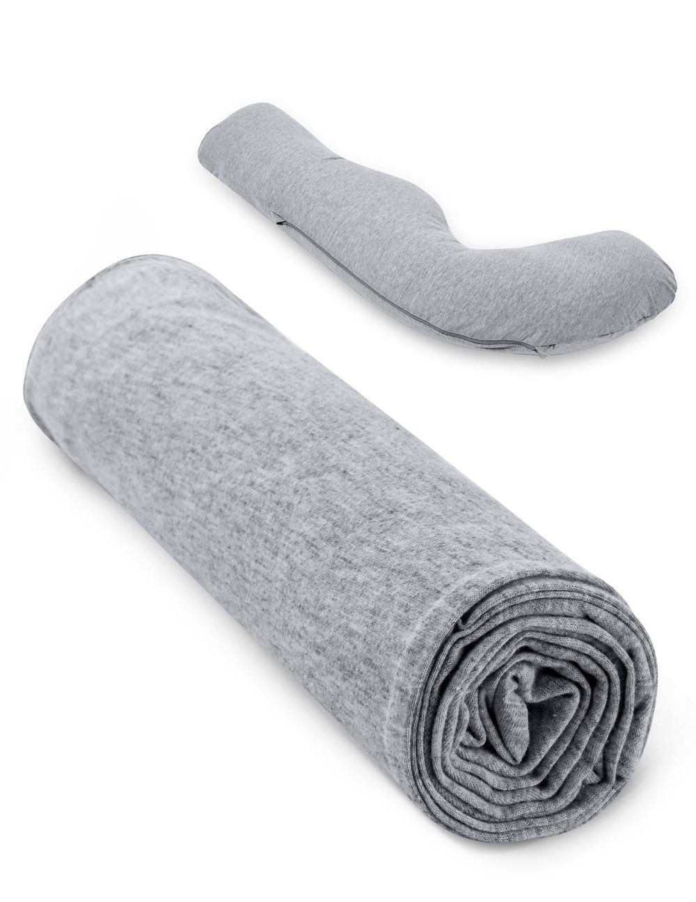 Momcozy J Shaped Pregnancy Pillow Cover Only - Grey