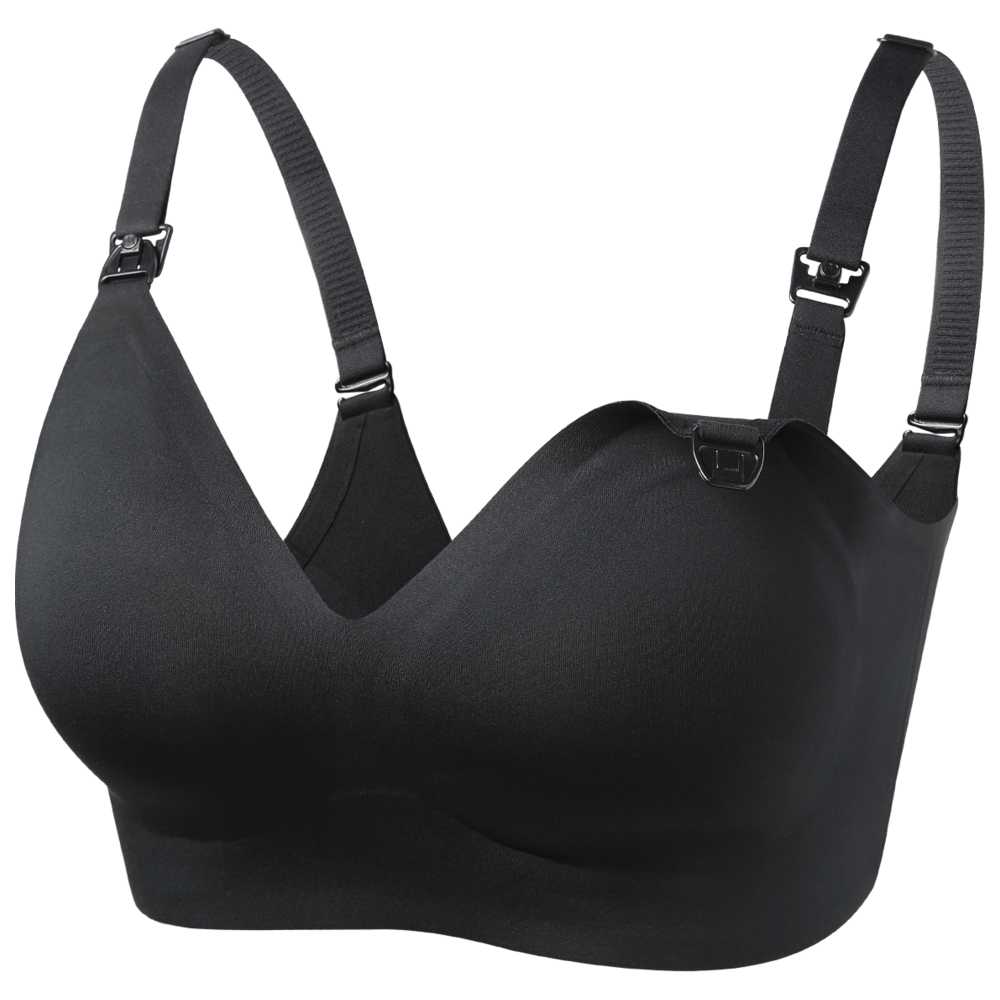 Momcozy - Smooth Ultra Soft & Omni Maternity Nursing Bra - Black_XL