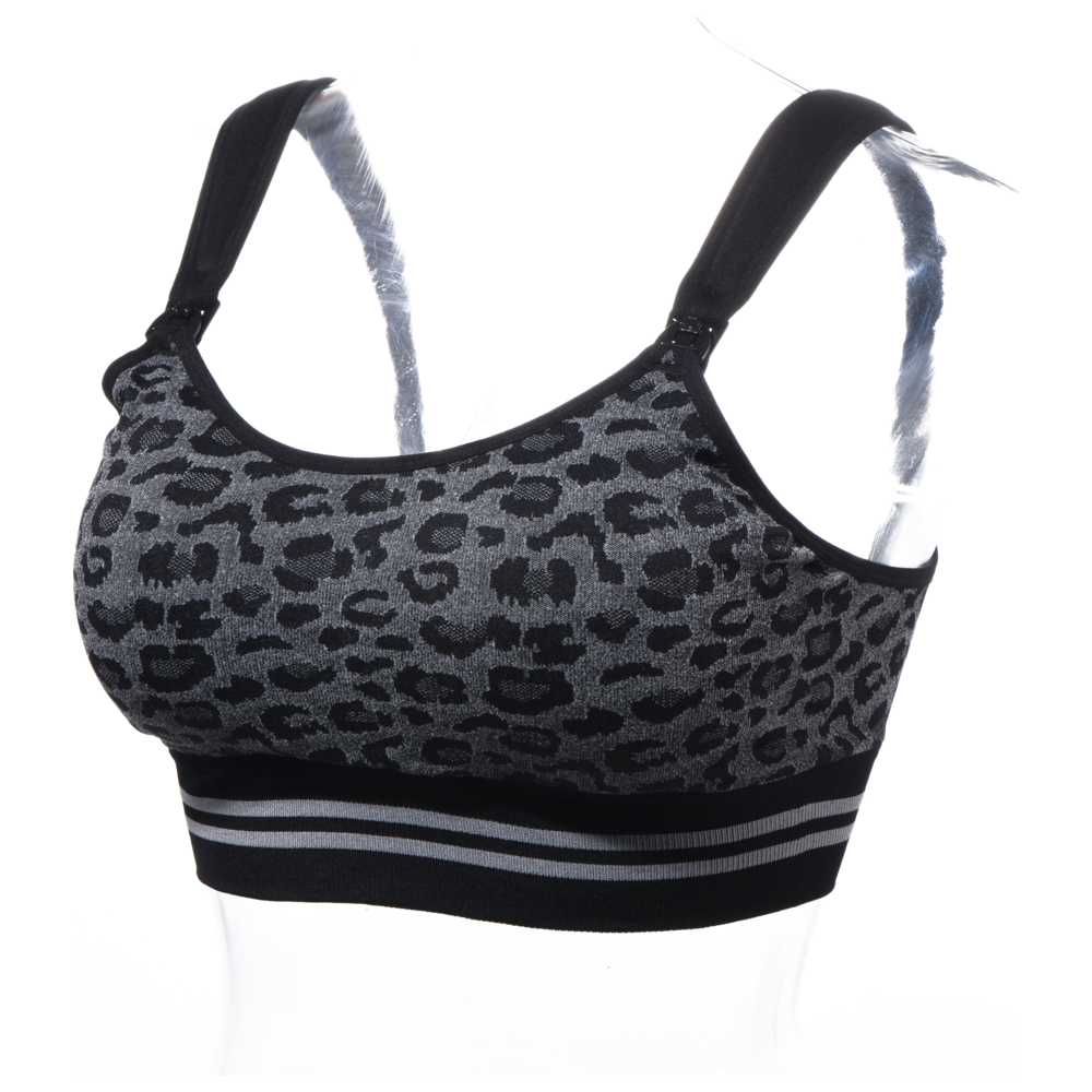 Momcozy - 4-in-1 Hands-Free Pumping Bra - ‎Leopard Grey_M