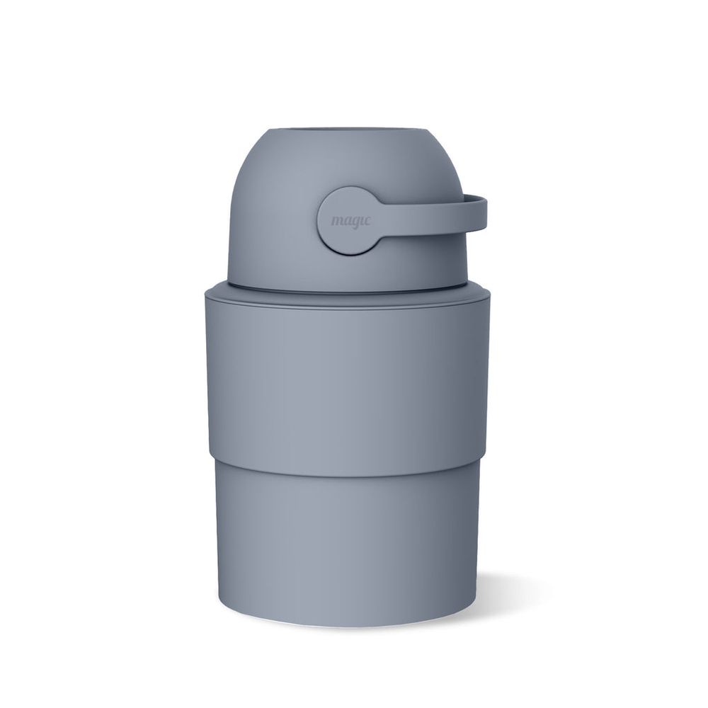 Magic - Heka Diaper Pail With 15 Trash Bags - Pigeon Blue - Medium
