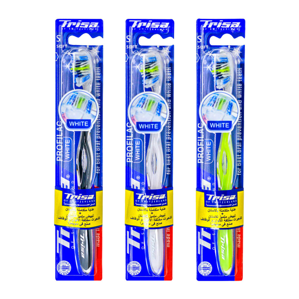 Trisa - Profilac White Adult Soft Toothbrush - Color May Vary - 1 Pc