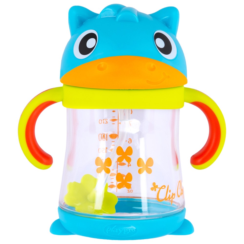 Playgro - Weighted Straw Sippy Cup - Clip Clop - 240 ml