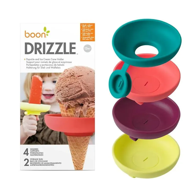 Boon - Drizzle Frozen Ice-lolly Popsicle & Ice Cream Cone Holder - 4 Pcs