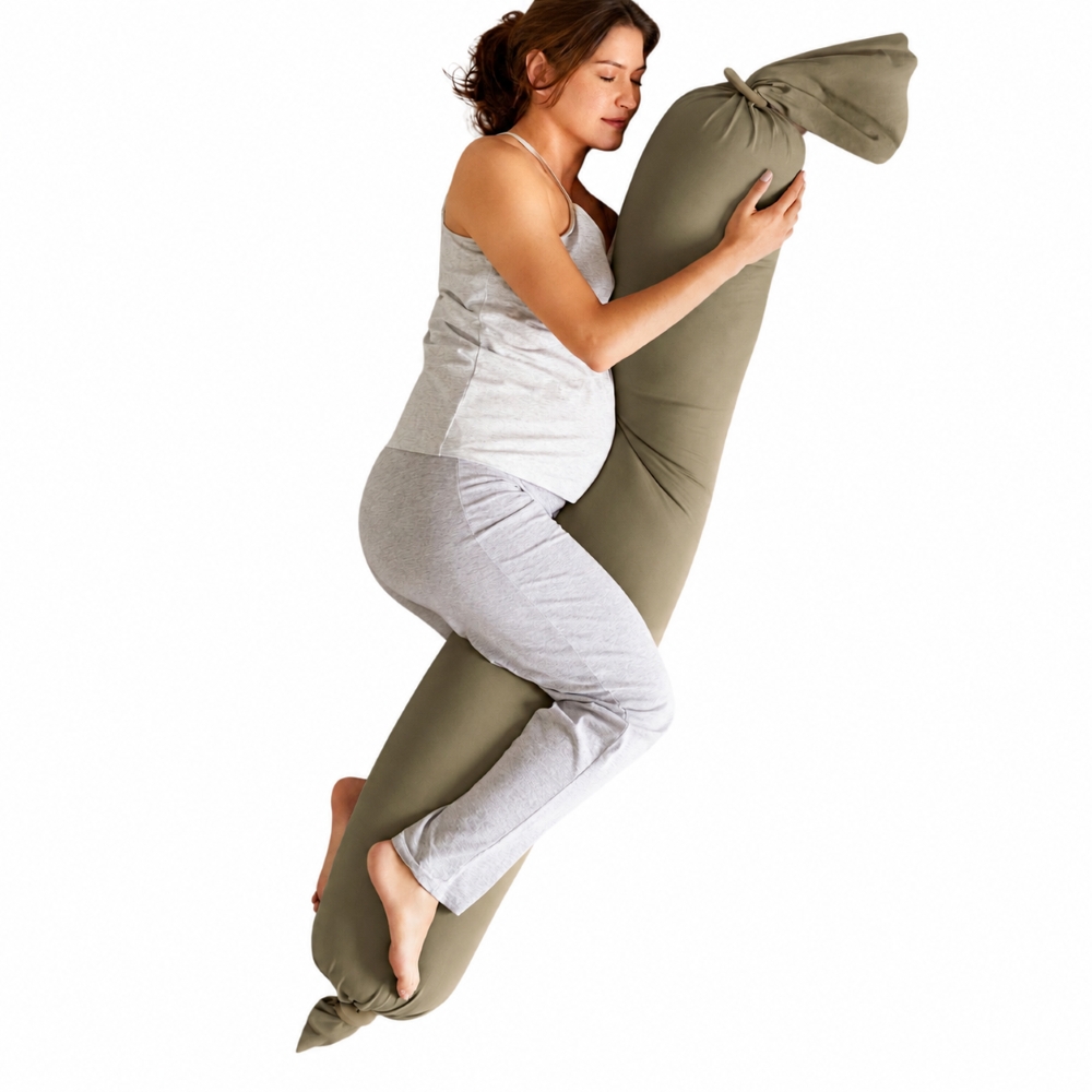 BBhugme - Organic Pregnancy Body Pillow - Dusty Olive