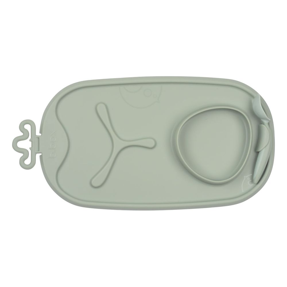 B.box Roll Plus Go Mealtime Mat With Deep Scooped Spoon - Sage