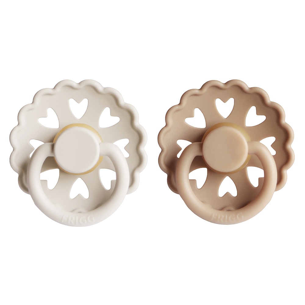 Frigg - Fairytale Latex Baby Pacifier - Pretty In Peach/Primrose - 2Pc Set