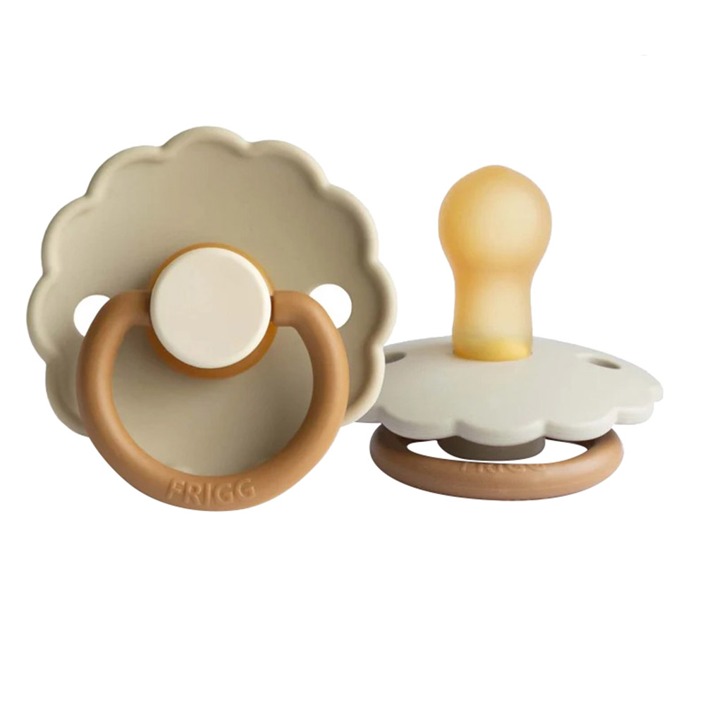 Frigg - Daisy Silicone Baby Pacifier - Desert/Cream - 2Pc Set