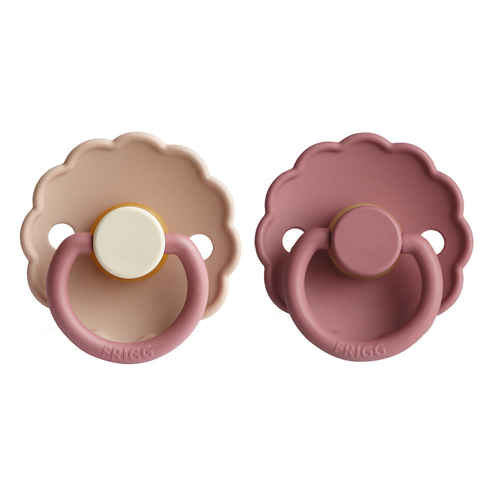 Frigg - Daisy Latex Baby Pacifier - Peony/Cedar - 2Pc Set
