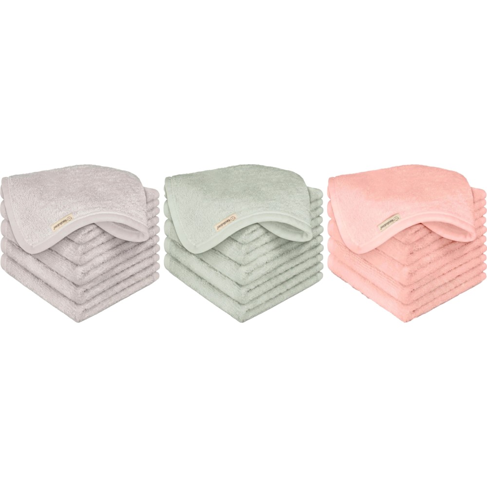 KeaBabies - Soft And Gentle Deluxe Baby Washcloths - 6 Pc Set