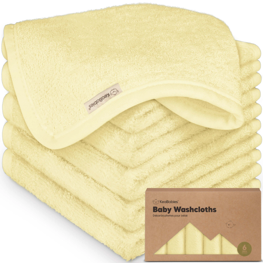 Keababies - Deluxe Baby Washcloths - Sunshine - 6 Pc Set