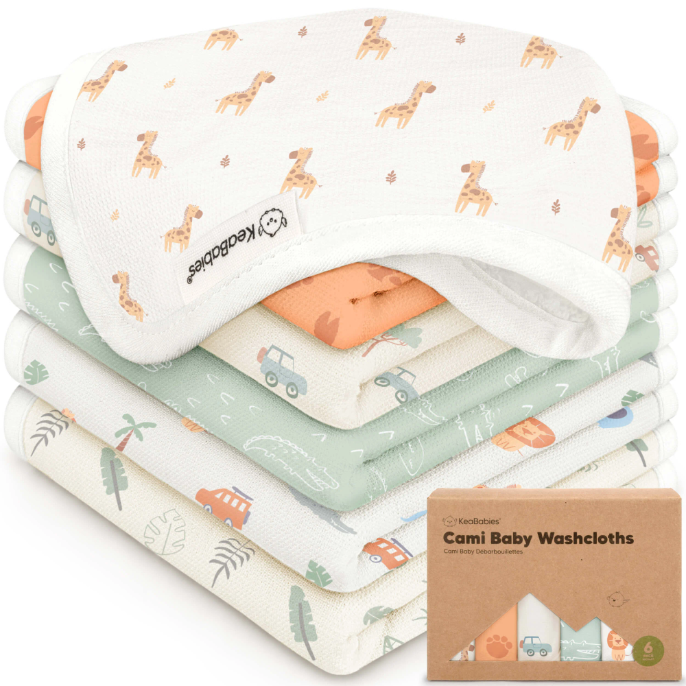 Keababies - Cami Baby Washcloths - Wilderness - 6 Pc Set