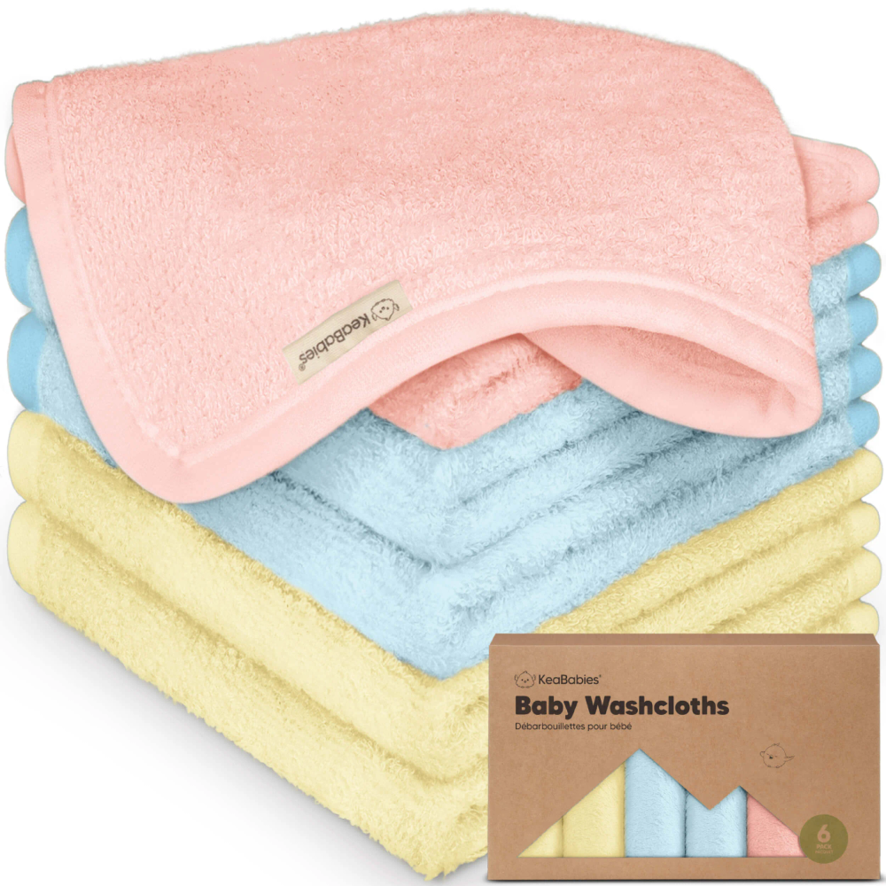 Keababies - Deluxe Baby Washcloths - Candy Pop - 6 Pc Set