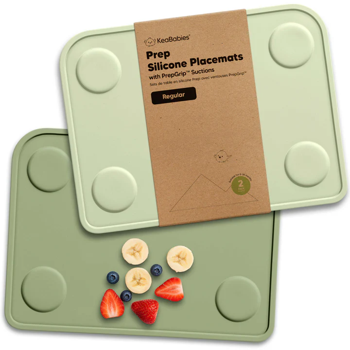 Keababies - Prep Silicone Placemats - Sage - 2 Pc Set