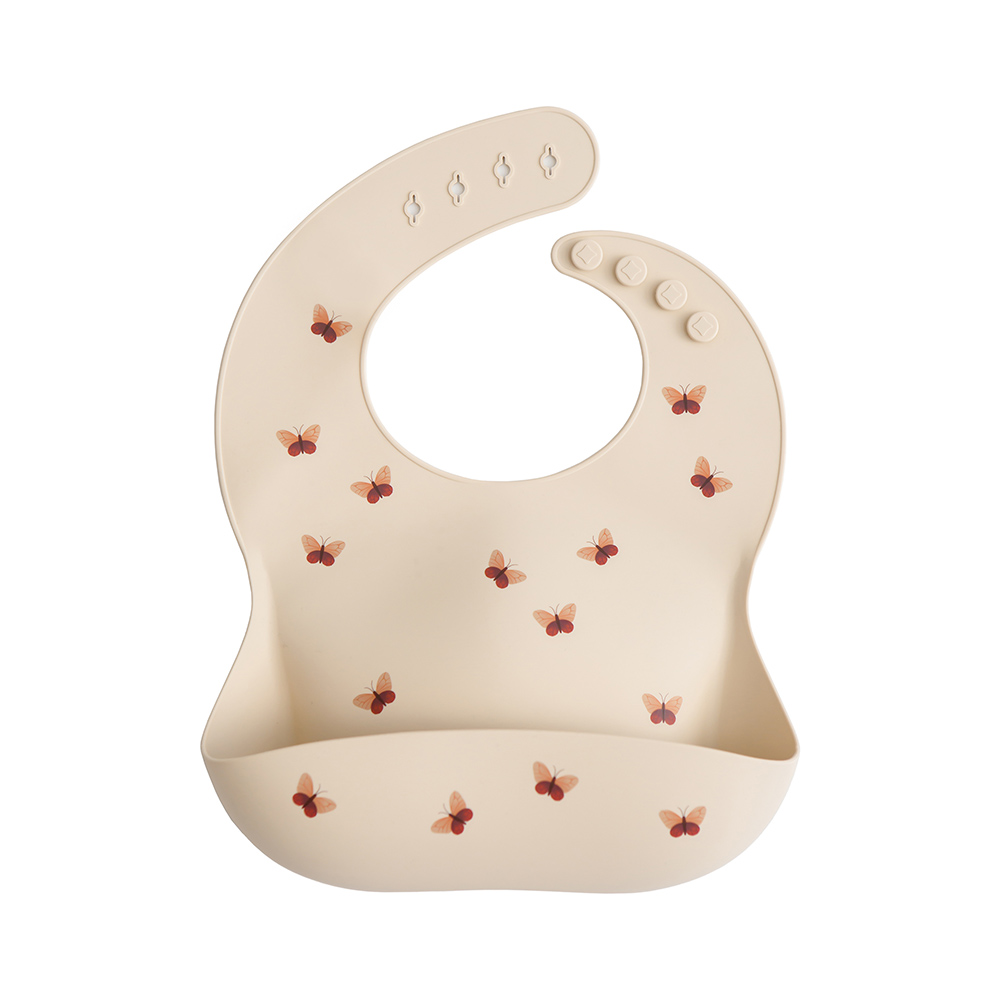Mushie - Baby Silicone Bib - Butterflies