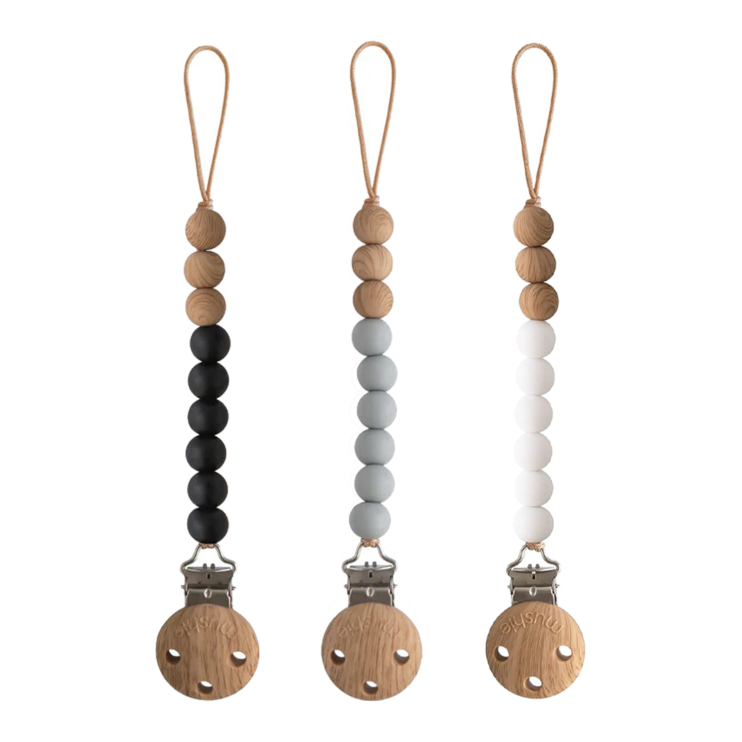 Mushie - Pacifier Clips - Eva