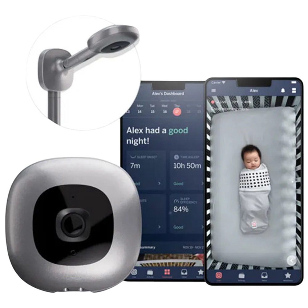 Nanit Pro Baby Monitor With Wall Mount - Sterling Silver