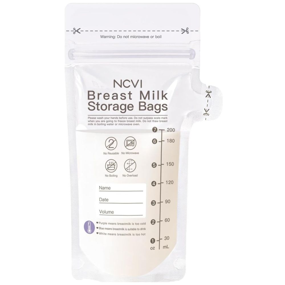 NCVI Breastmilk Storage Bags Easy Pour Spout 120 Count-NC-AM9174-US