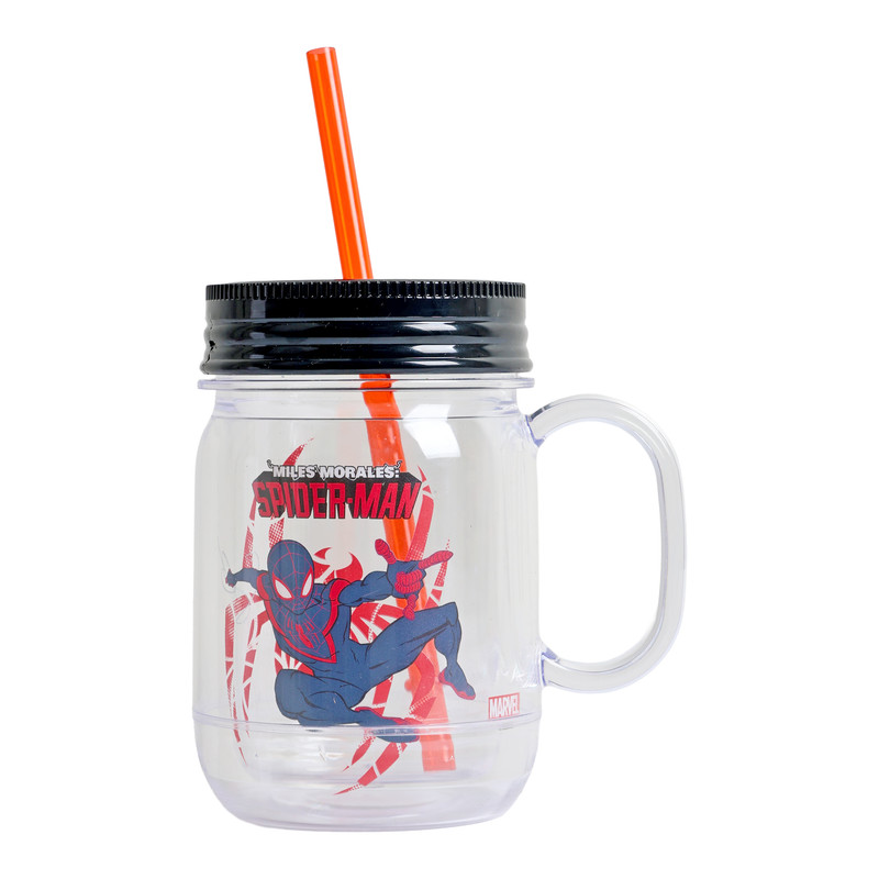 Marvel - Spiderman Drinking Jar With Straw - 550 ml