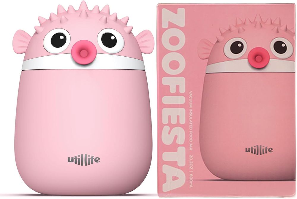 Utillife - Zoofiesta Kids Insulated Food Jar Pufferfish - Vacuum Thermos