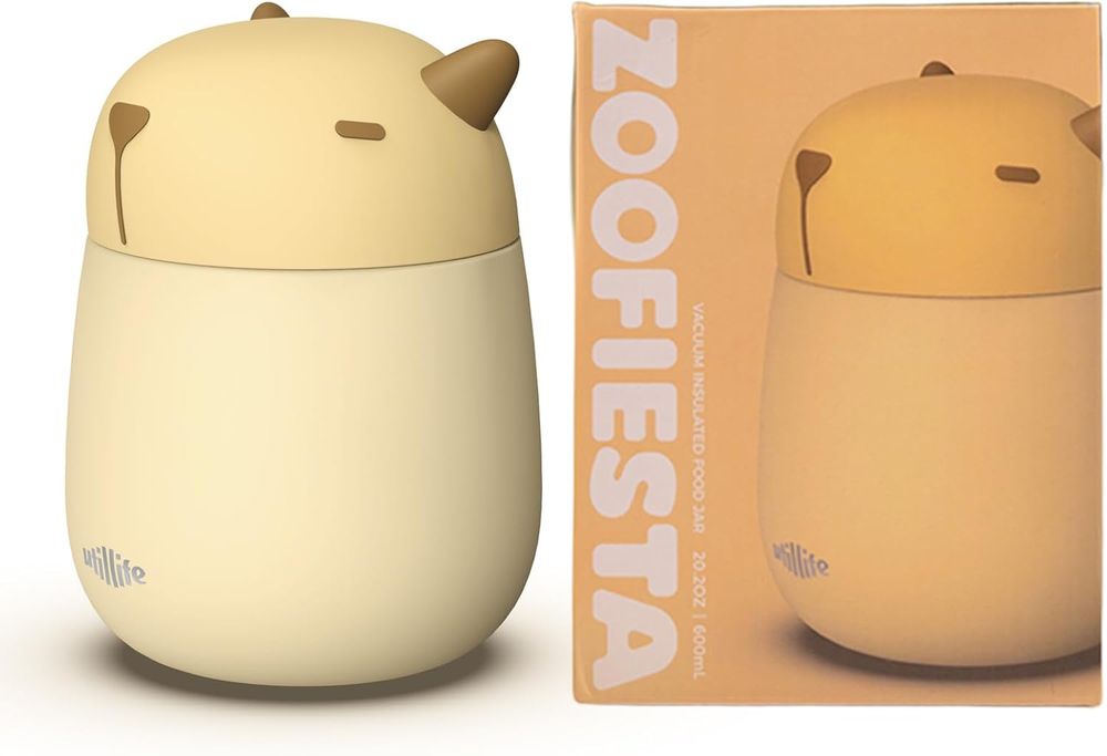 Utillife - Zoofiesta Kids Insulated Food Jar Capybara - Vacuum Thermos