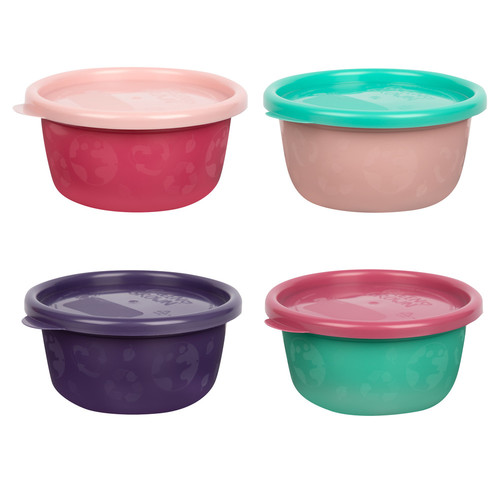 The First Years Green Grown Reusable Bowls With Lids - Pack Of 4 - 236 ml